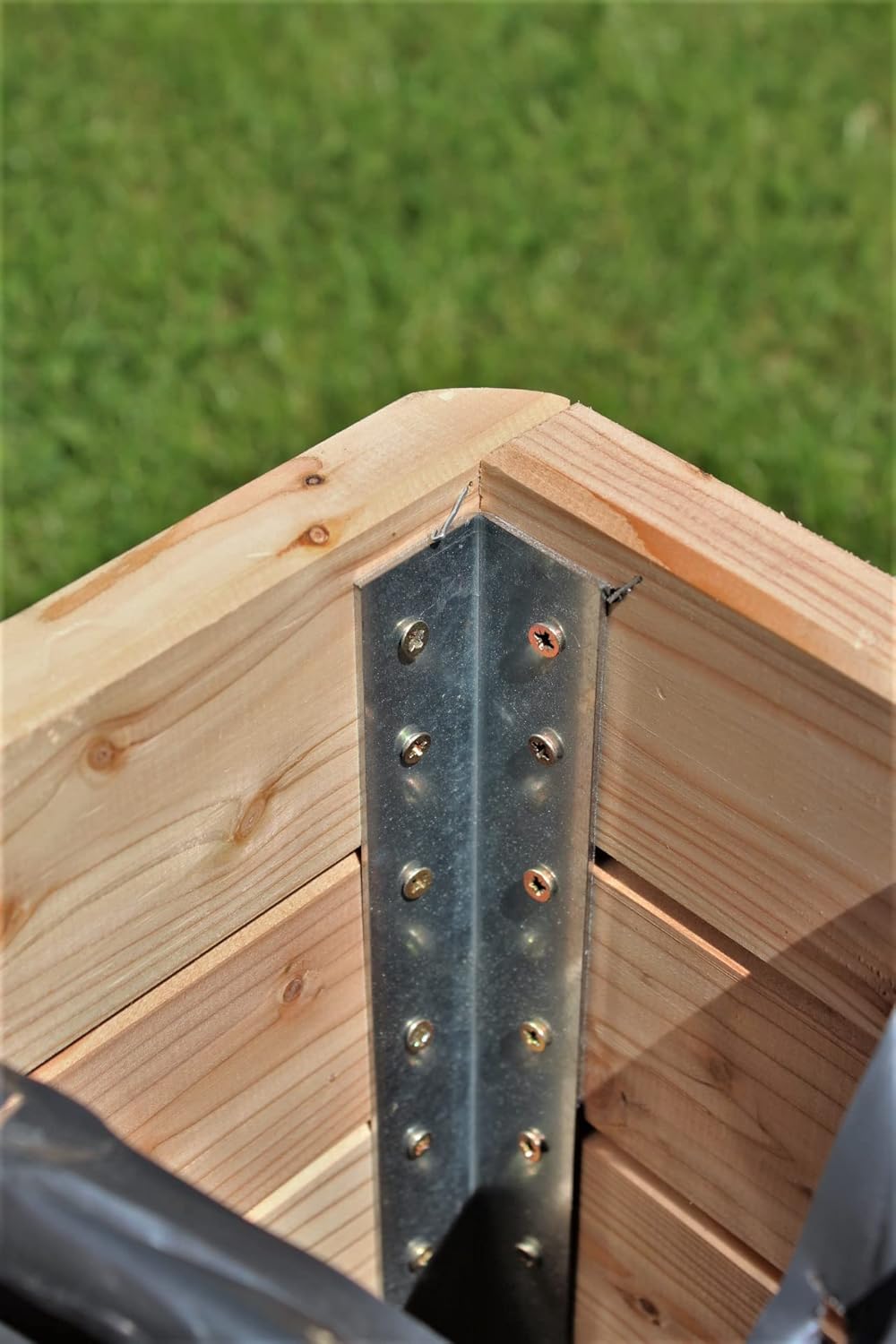 Gartenwelt Riegelsberger Massiver Pflanzkasten Mammut 80x50x39 cm aus Lärchenholz Natur Blumenkasten Blumentopf Pflanzkübel Kräutertopf Balkonkasten fertig montiert