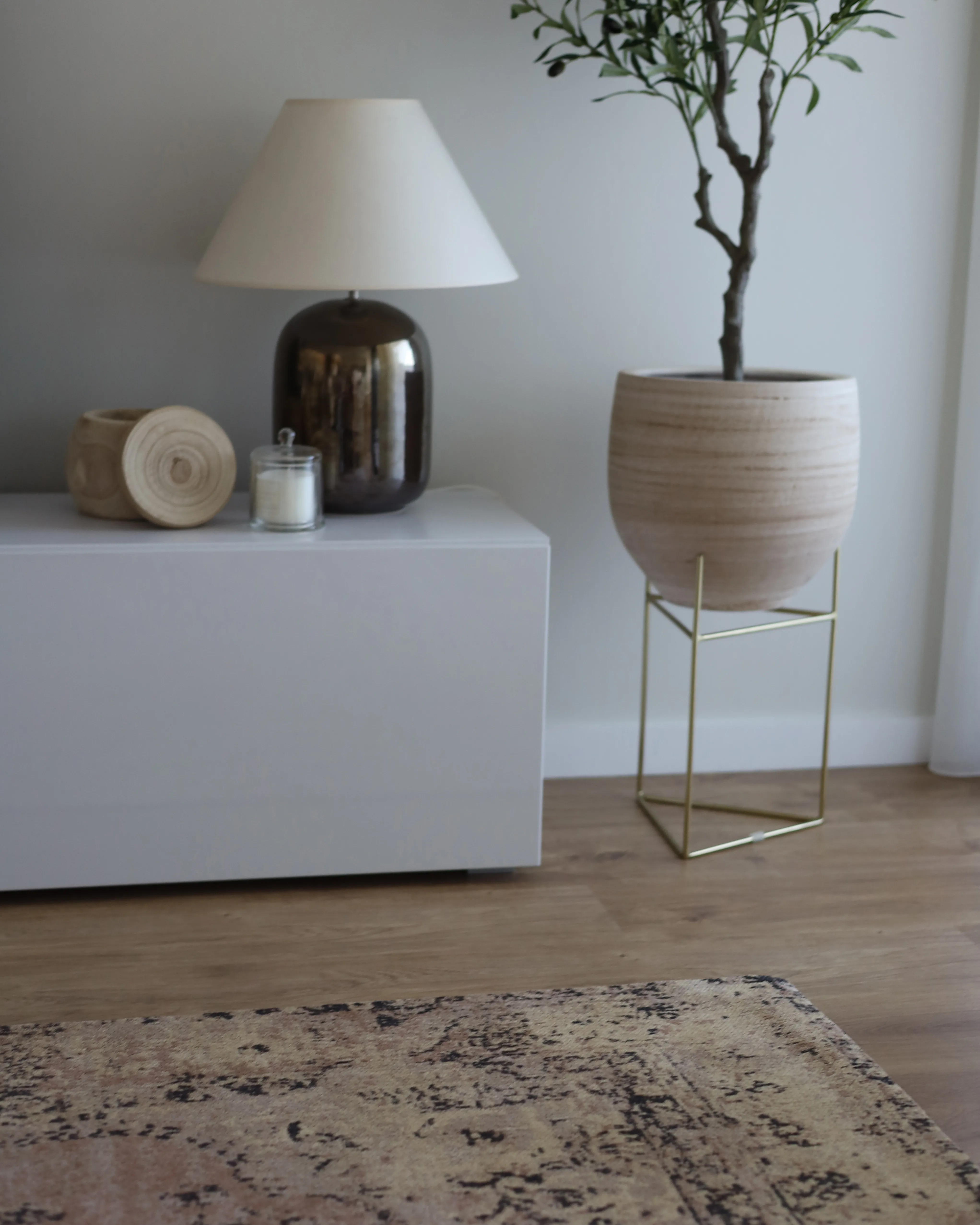 Vloerkleed MATARIM Beige 200 x 300 cm Katoen