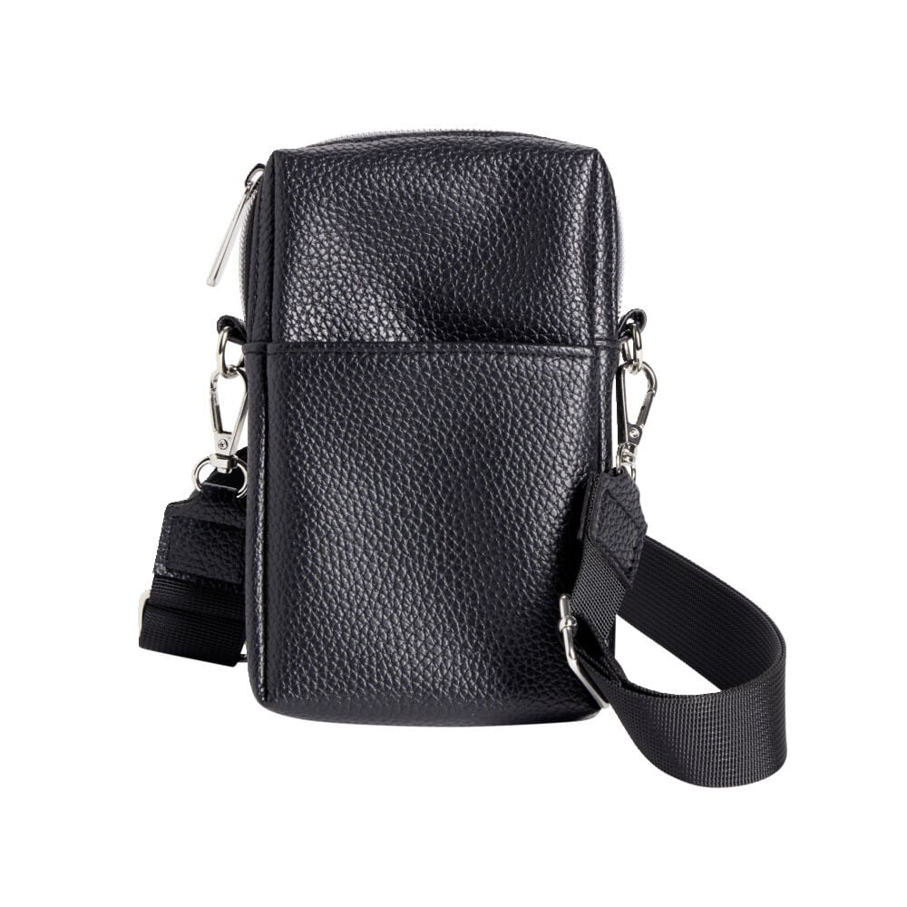 Sac bandoulière à téléphone simili uni 10xH16,5cm (6 modèles)