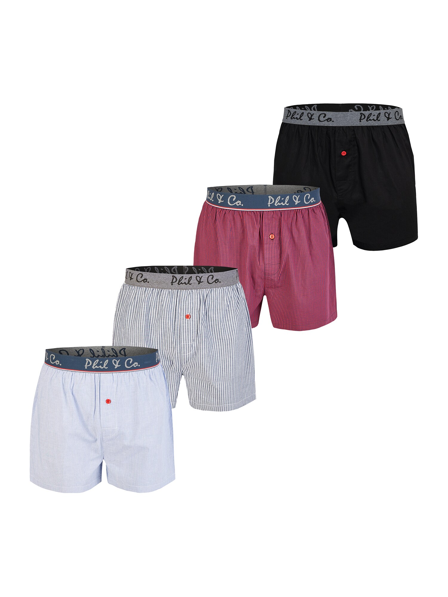 Phil & Co. Berlin Herren Boxer Classic Checks 4er Pack