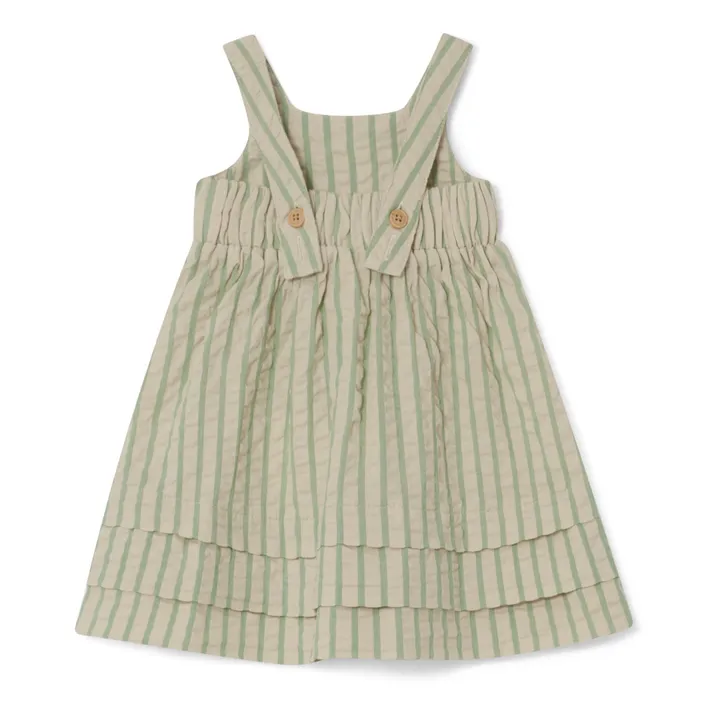 garbo&friends Robe Rayée Seersucker Enfant | Vert