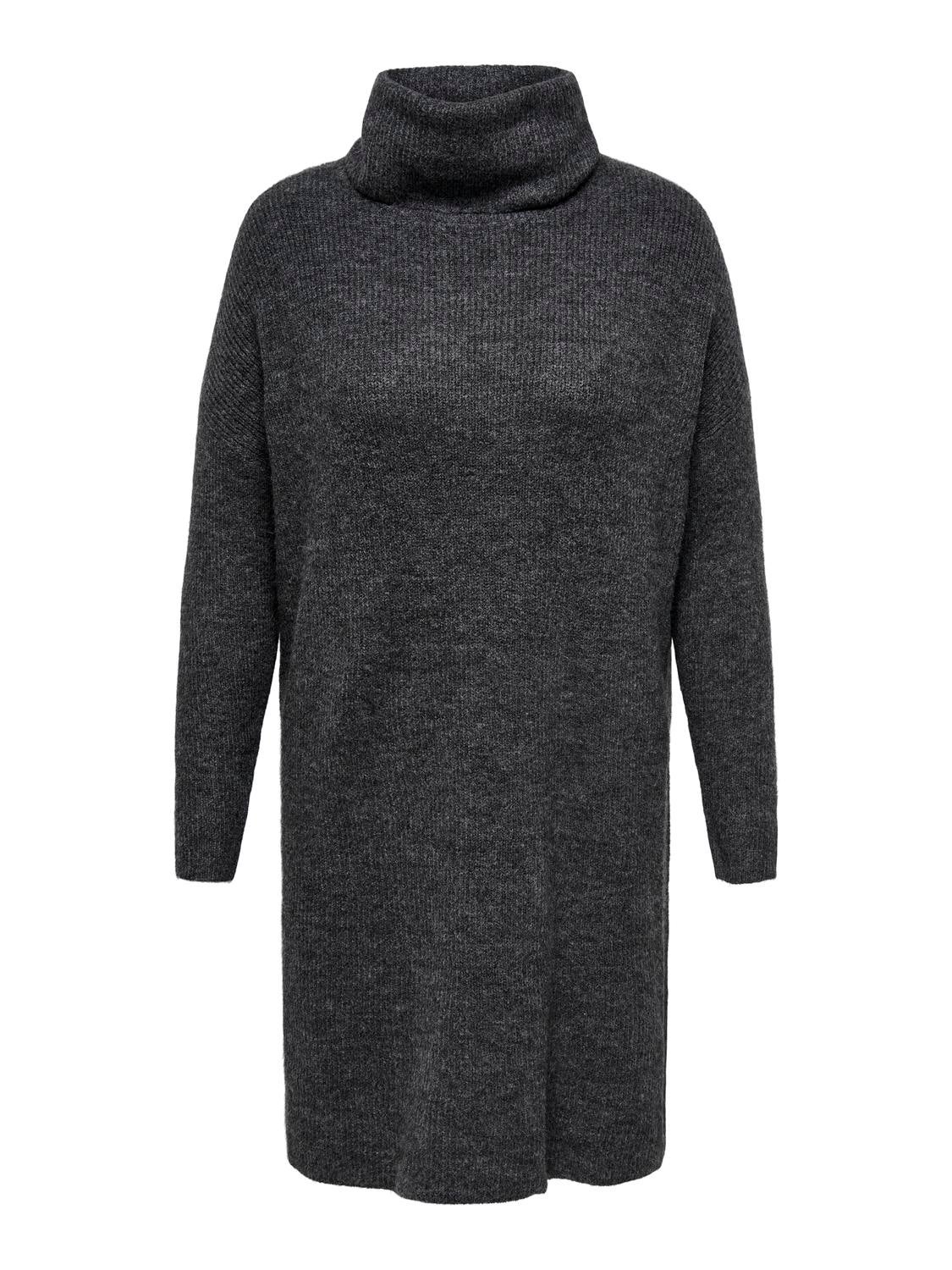 CARJANA Langes Kleid Dark Grey Melange