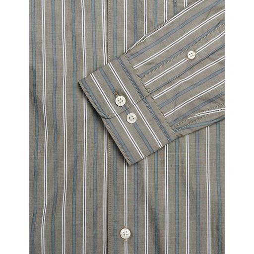 Mads Nørgaard Poplin Stripe Malte Skjorte, Grape Leaf Stripe M