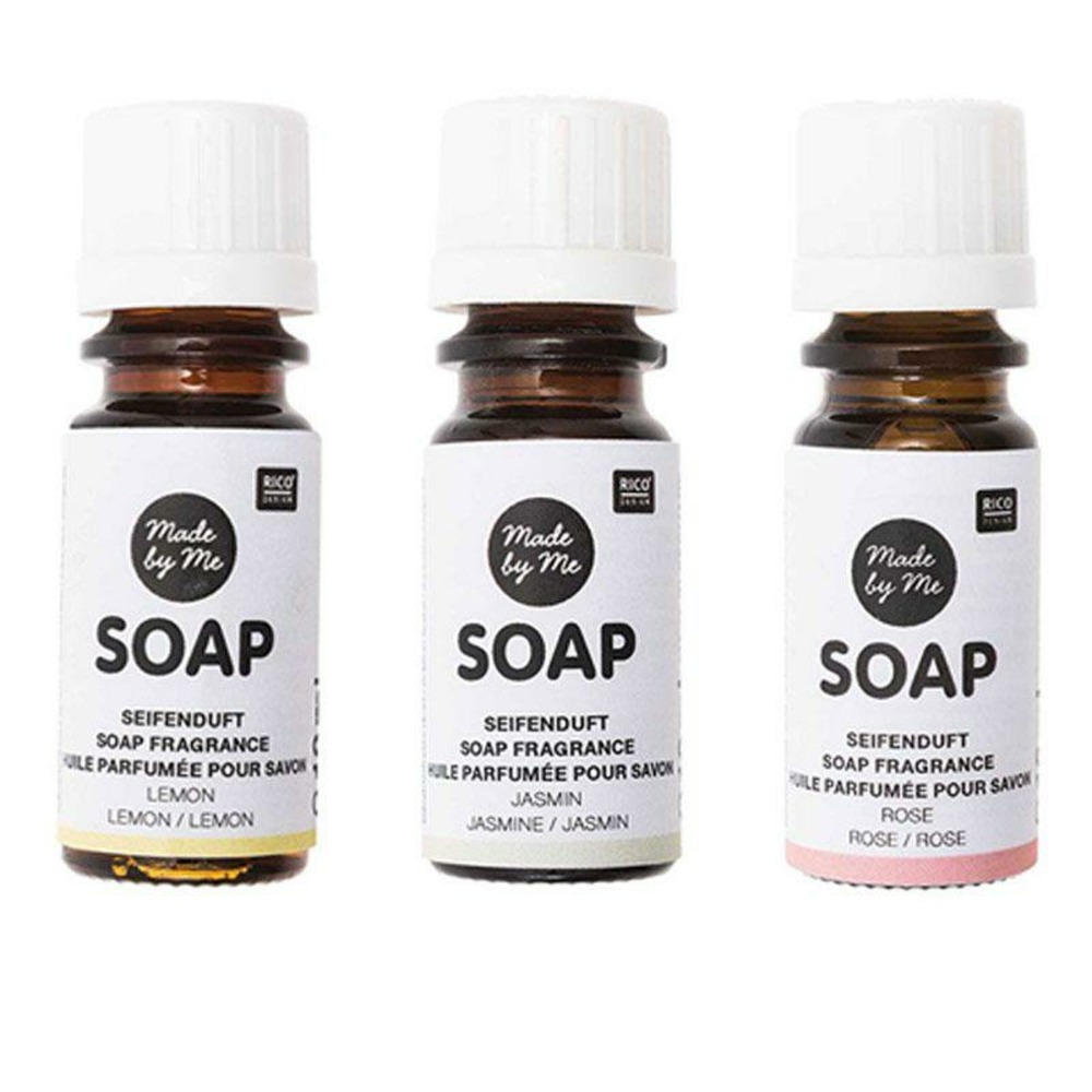 3 huiles parfumées 10 ml pour savon - citron, jasmin, rose