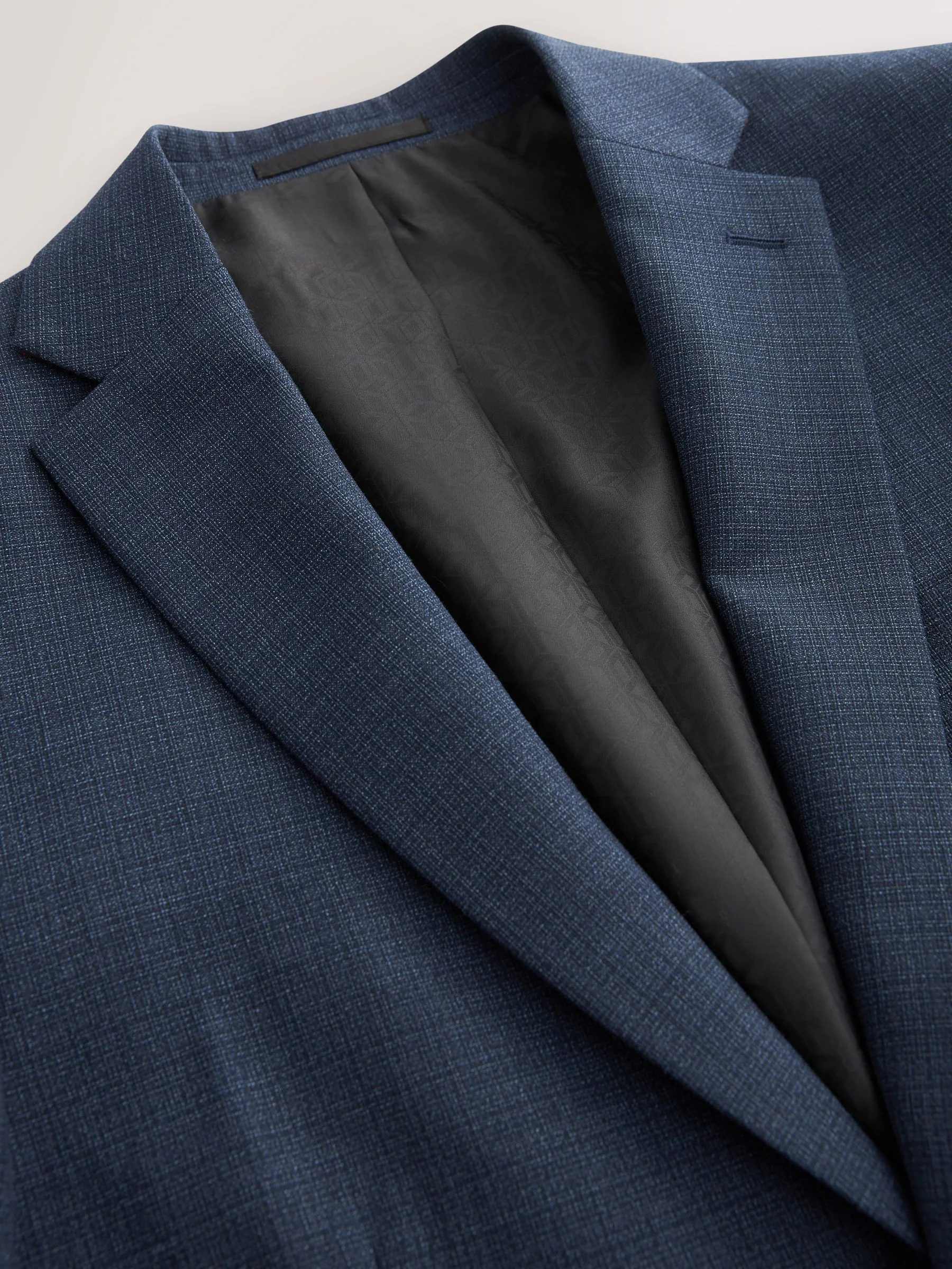 Blauw - Slim Fit - Colbert van wolmix met textuur