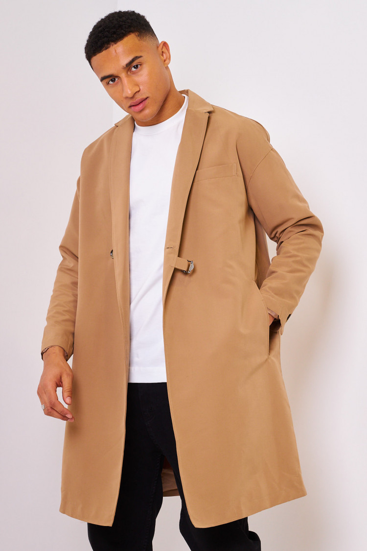Manteau fin camel uni