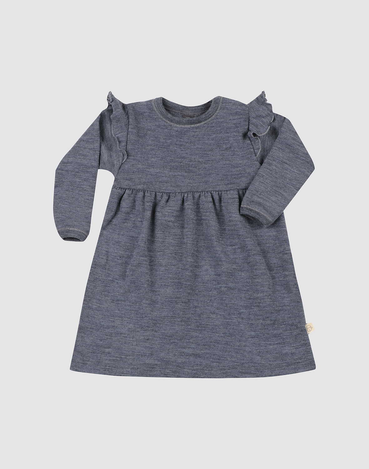 Jurk met ruches van merinowol voor baby's