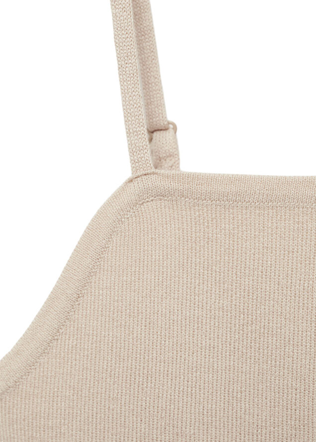 MANGO Knit strap top Lt-pastel pink