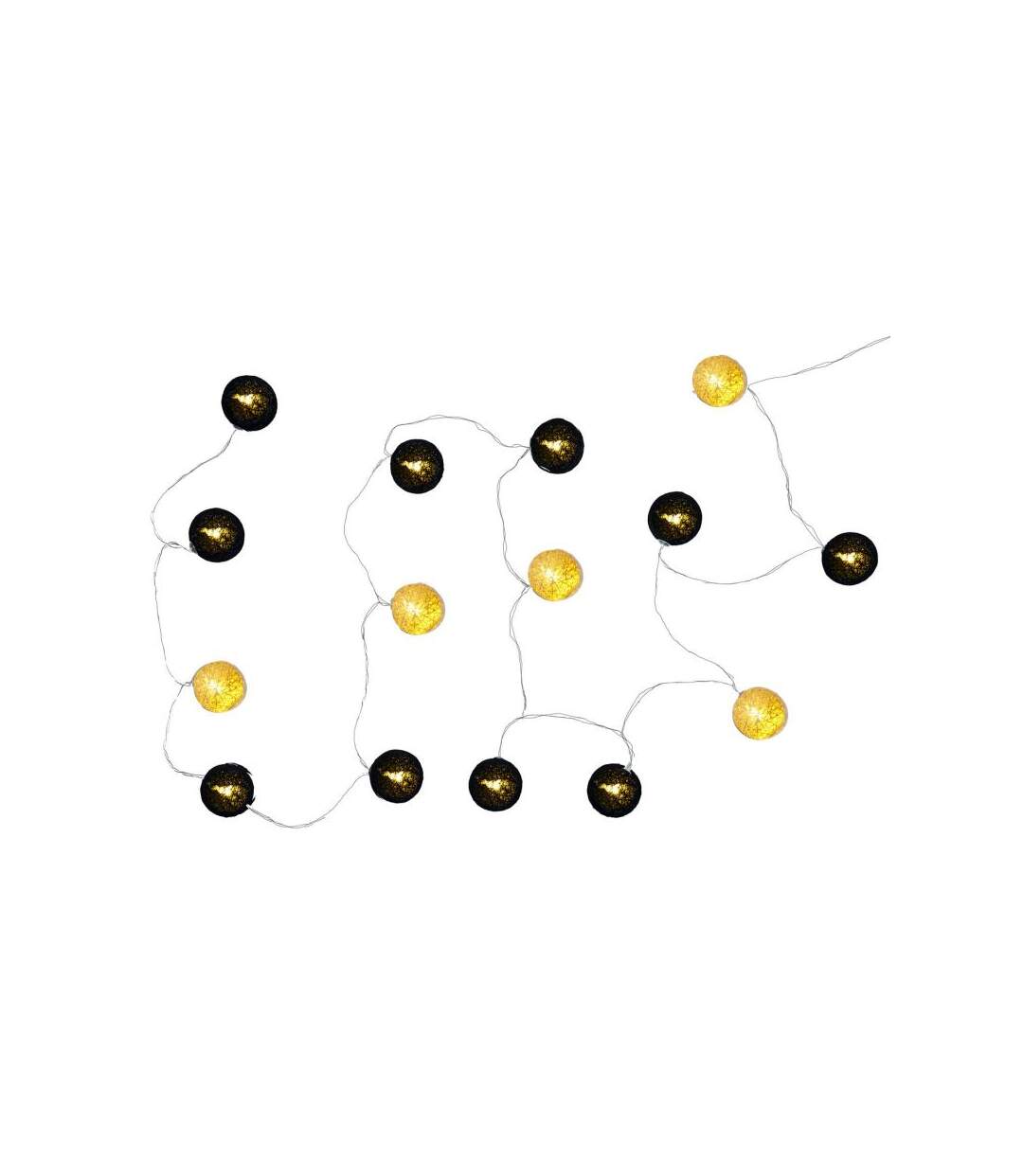Paris Prix - Guirlande Lumineuse Led boule 360cm Noir & Or