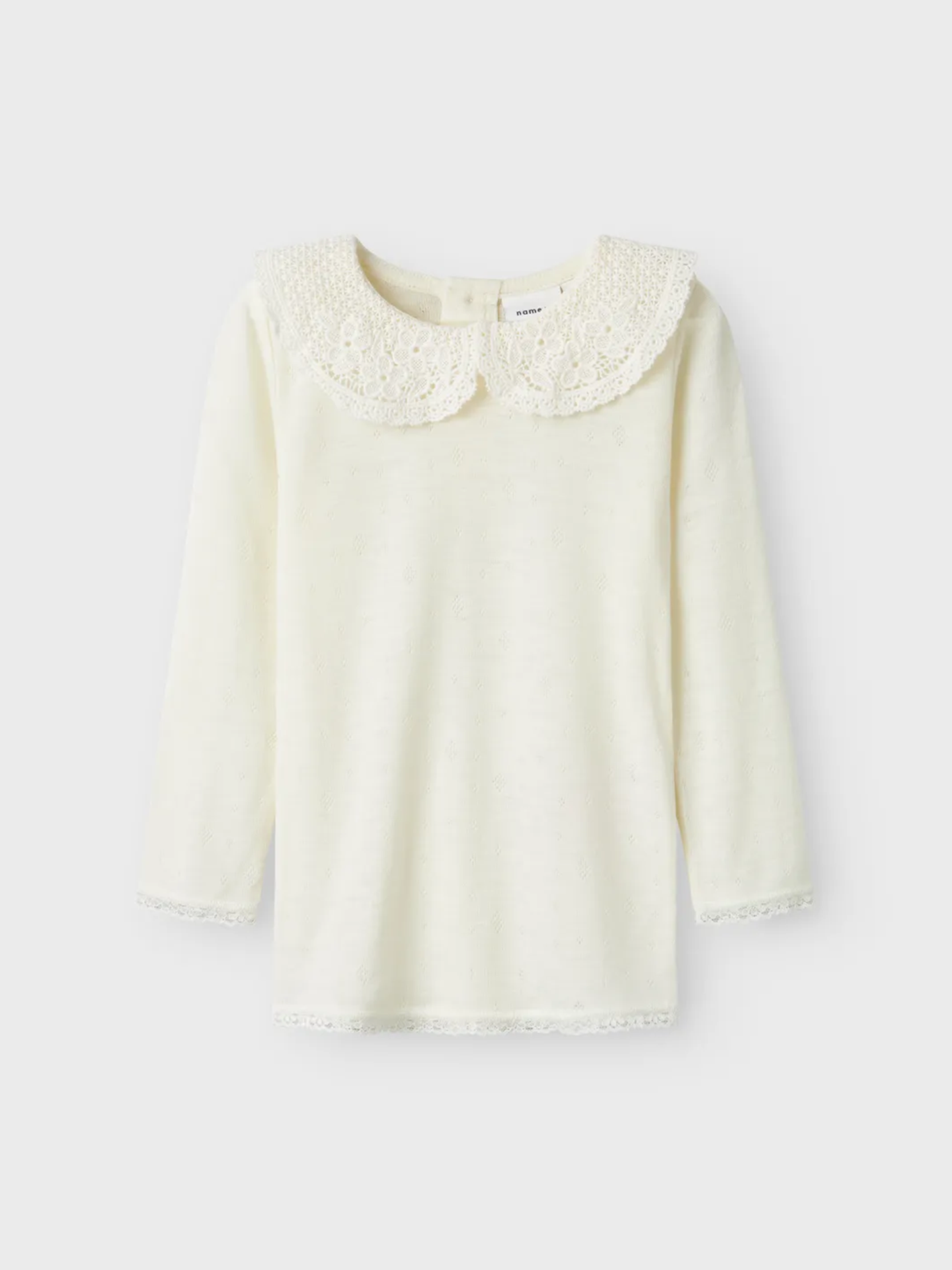 Wang Wool Needle Long Sleeve Top With Collar