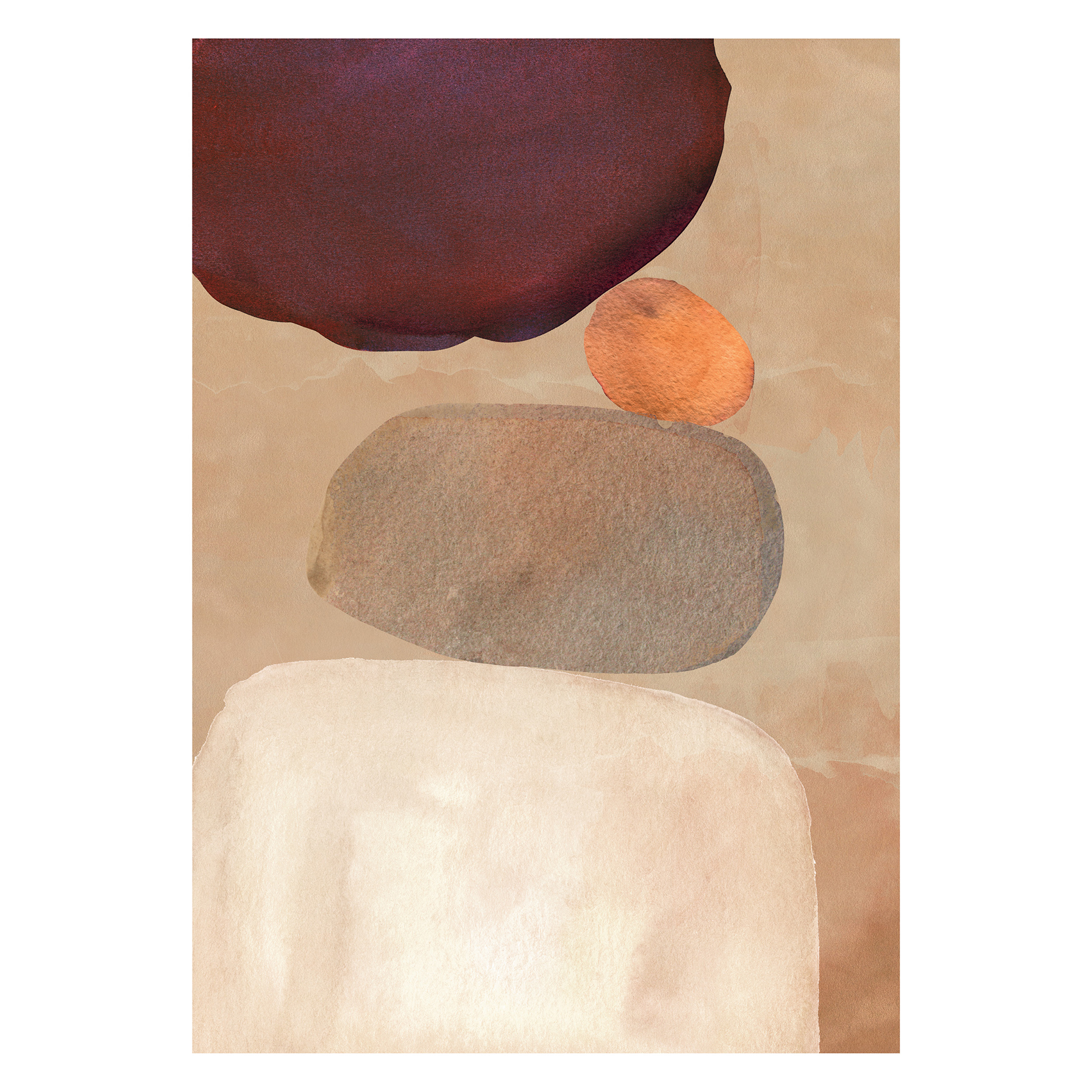Gerahmtes Bild PEBBLE PLAY - 50x70 cm