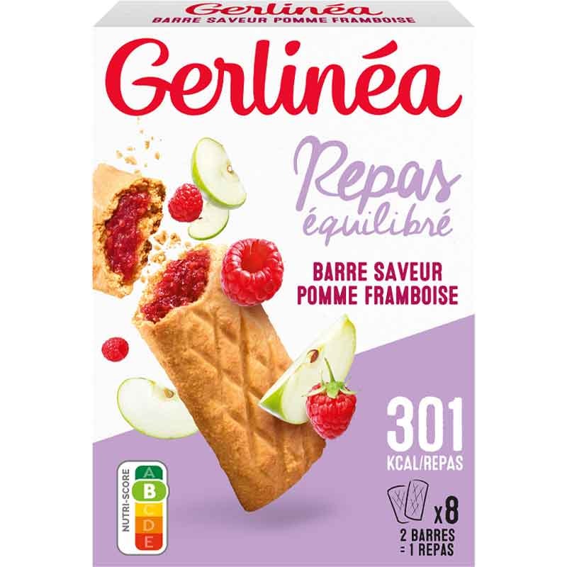 Barres fourrées pomme framboise - Substitut de repas - 8 unités