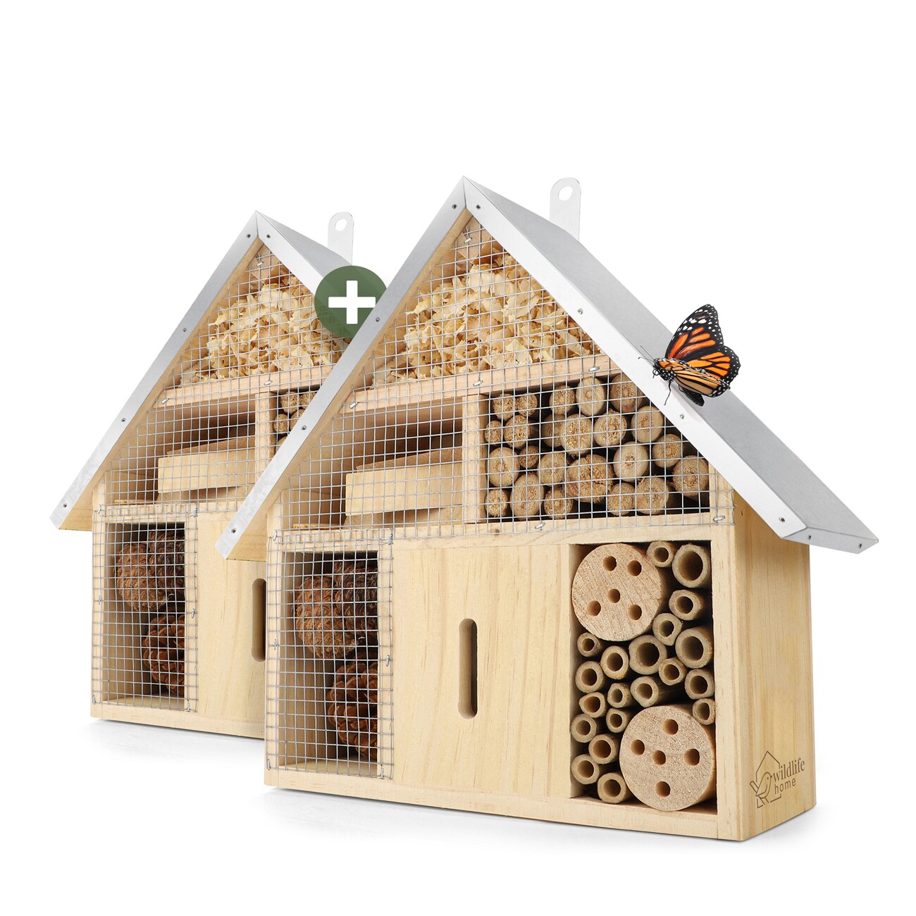 WILDLIFE HOME Insektenhotel mit Metalldach 2 Stück