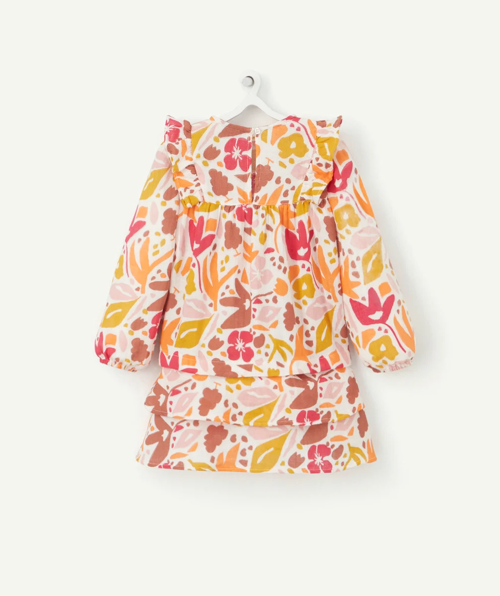 ROBE ÉVOLUTIVE 4 EN 1 EN GAZE DE COTON IMPRIMÉ MUTLICOLORE