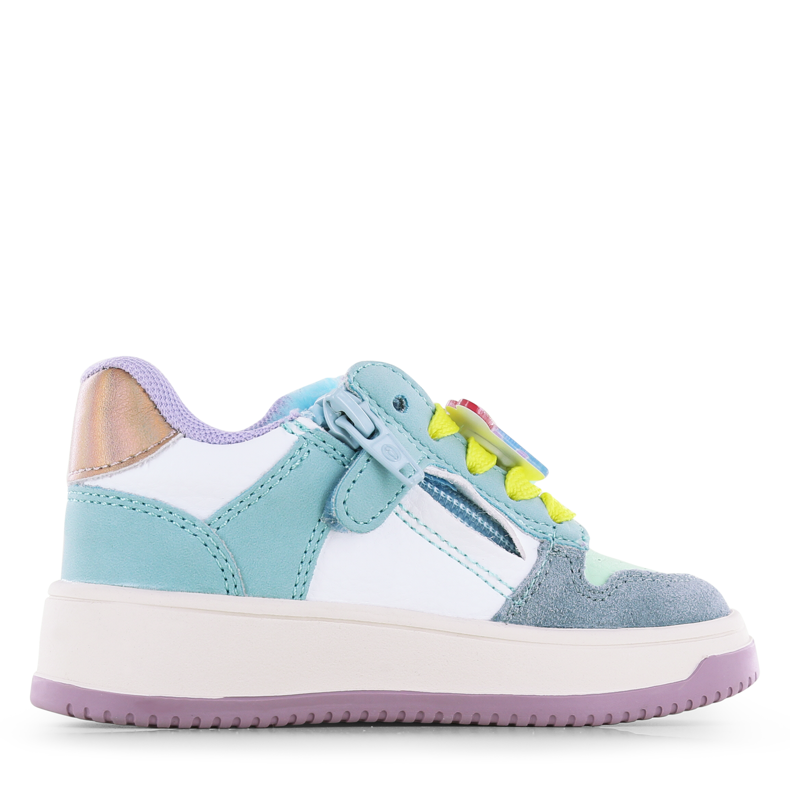 Shoesme blauw met roze sneaker Microfiber leer, Suède | Sale