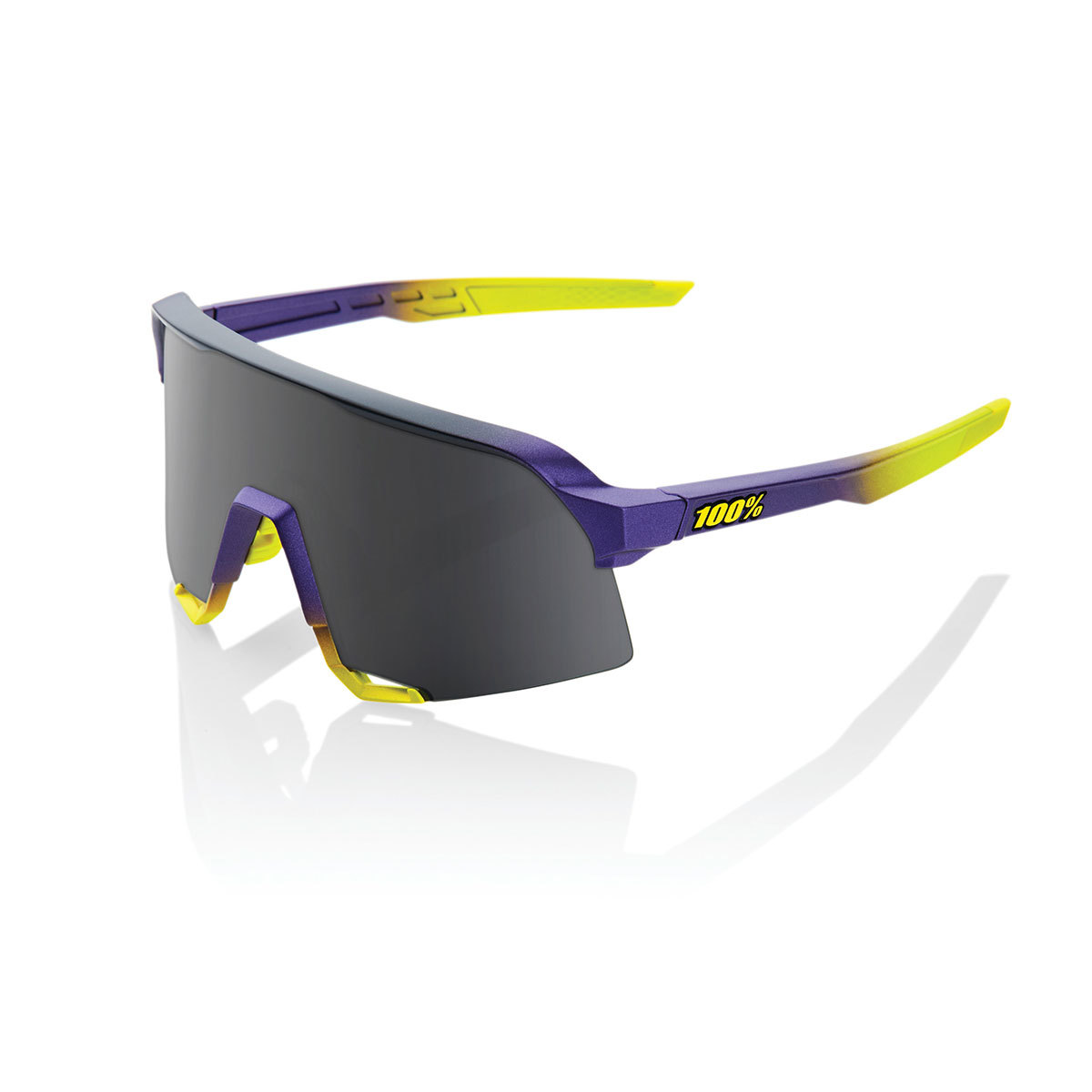 100% S3 Sport Zonnebril Mat Metallic Digital Brights met Smoke Lens
