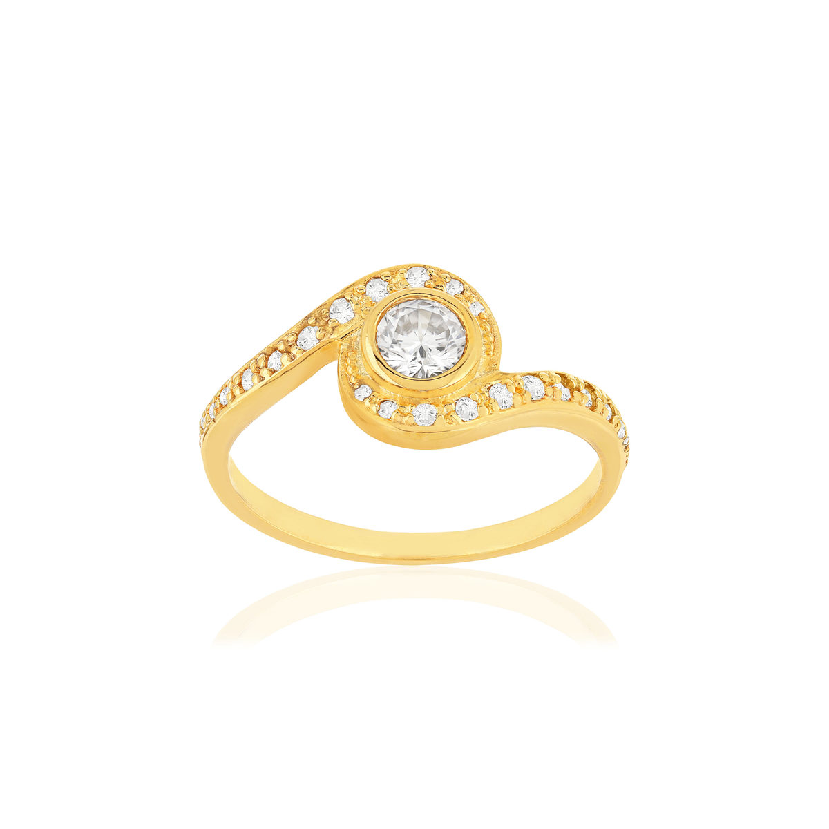 Bague plaqué or zirconias