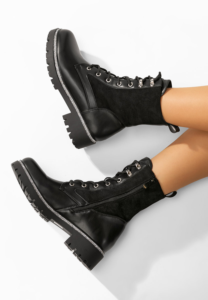 Bottines à lacets femme noirs Jordia