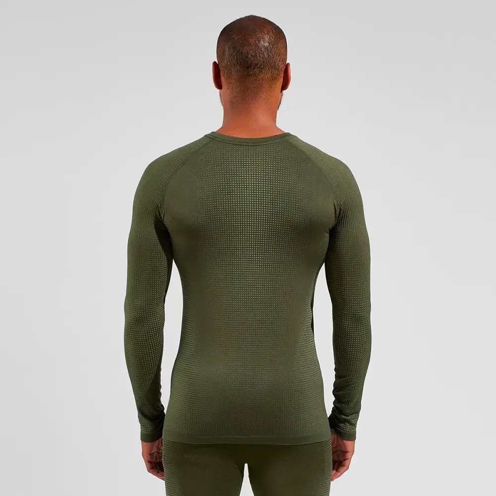 Odlo Performance Warm Eco Crew Thermoshirt Lange Mouwen Groen Heren