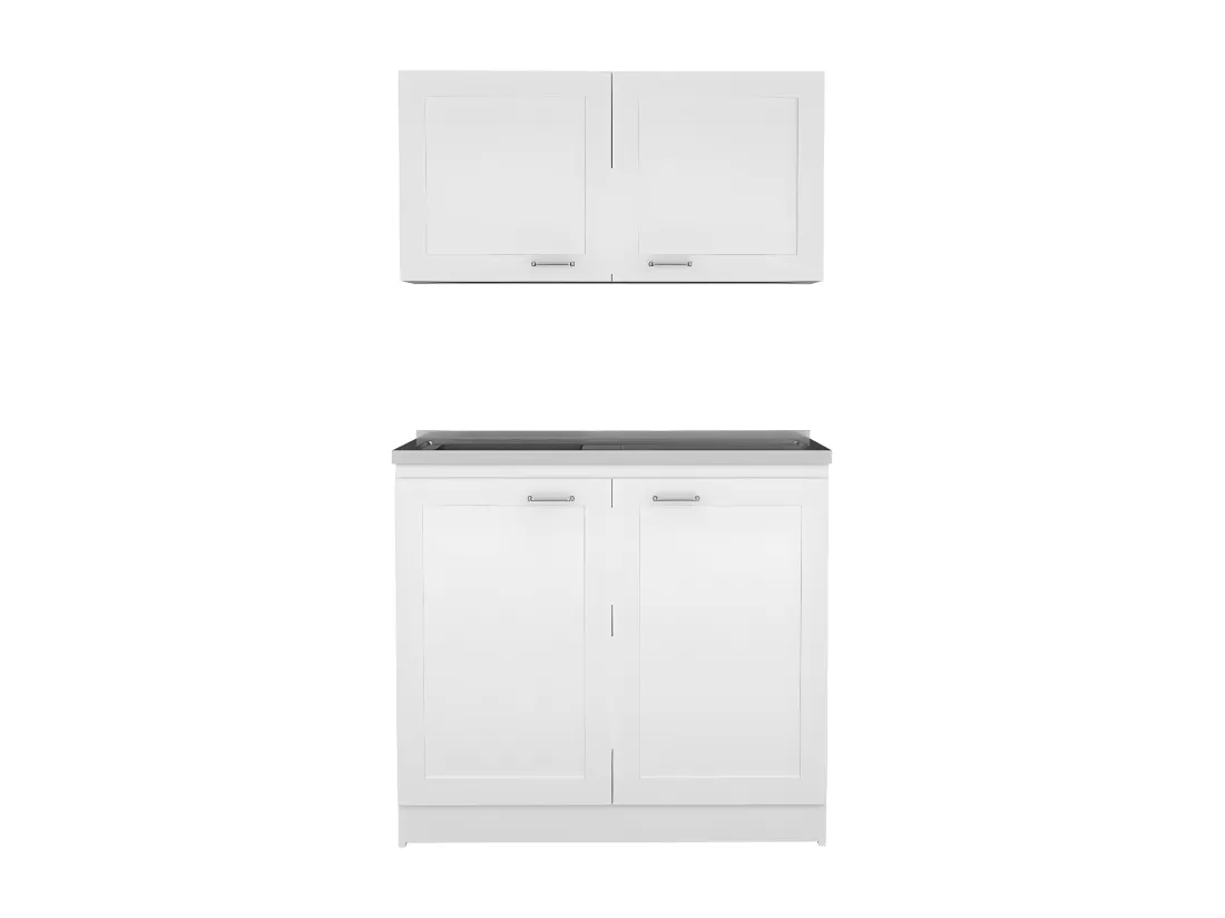 Set de Cocina Zurich, con Mueble Inferior y Superior Blanc