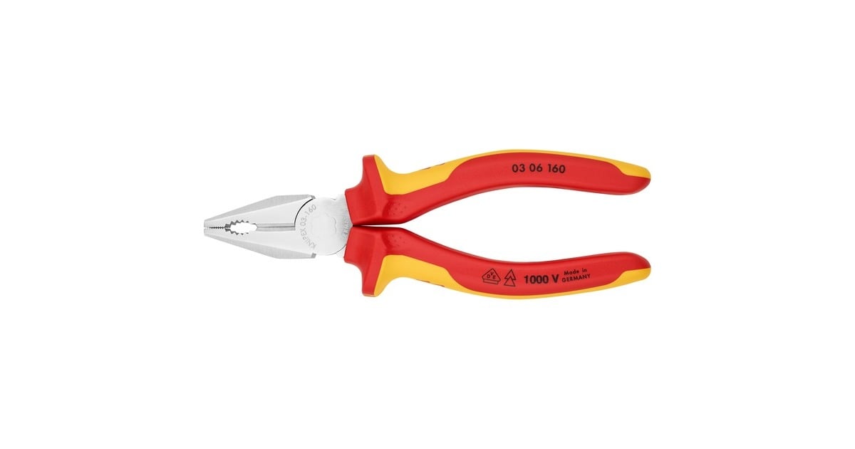 KNIPEXKombitang 03 06 160 combinatietang  (Rood/geel, 160 mm)