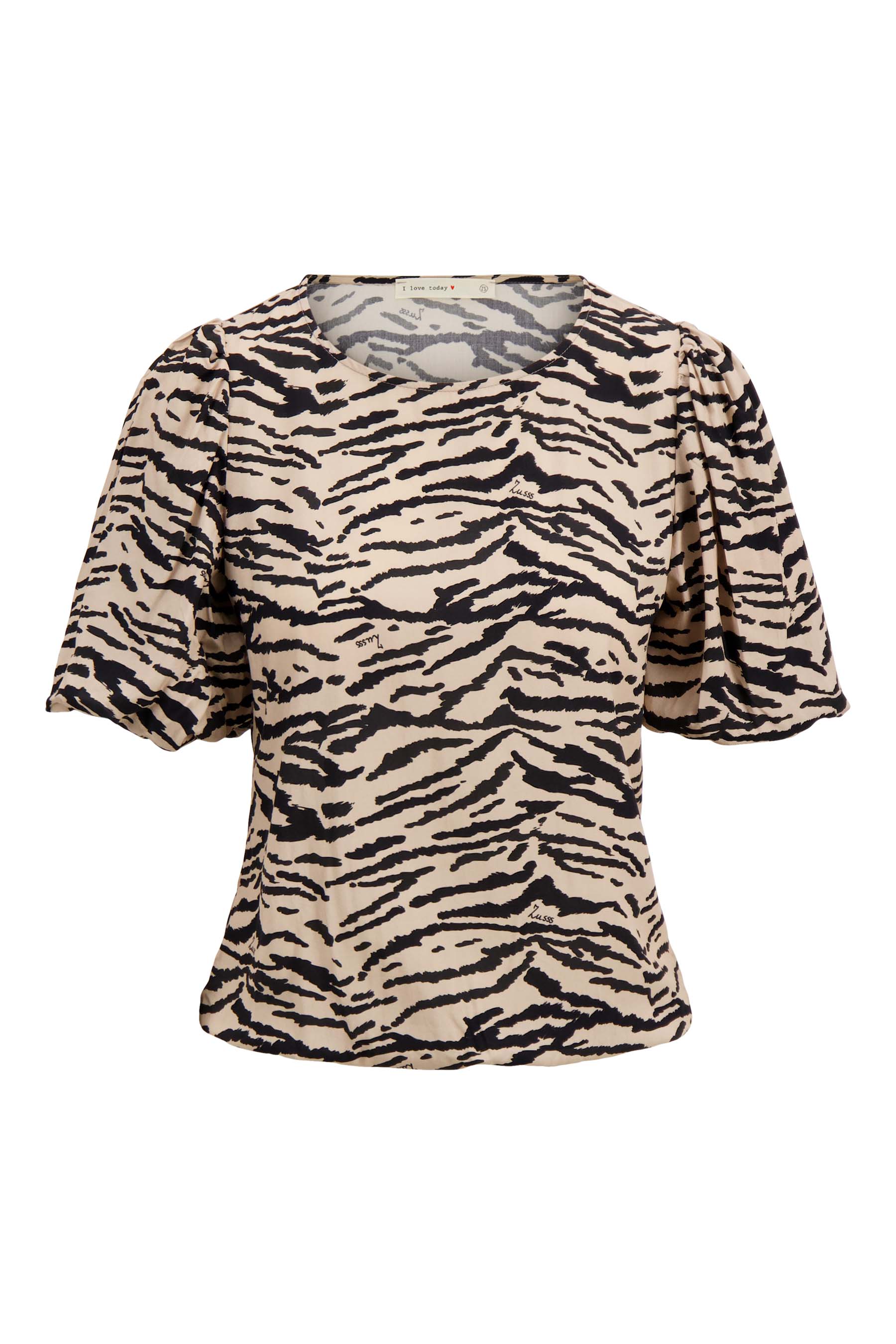 ballonmouw top met print