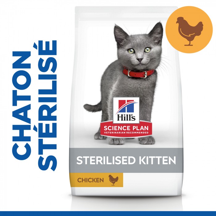 HILL'S Science Plan Sterilised Kitten au Poulet – Croquettes pour chaton
