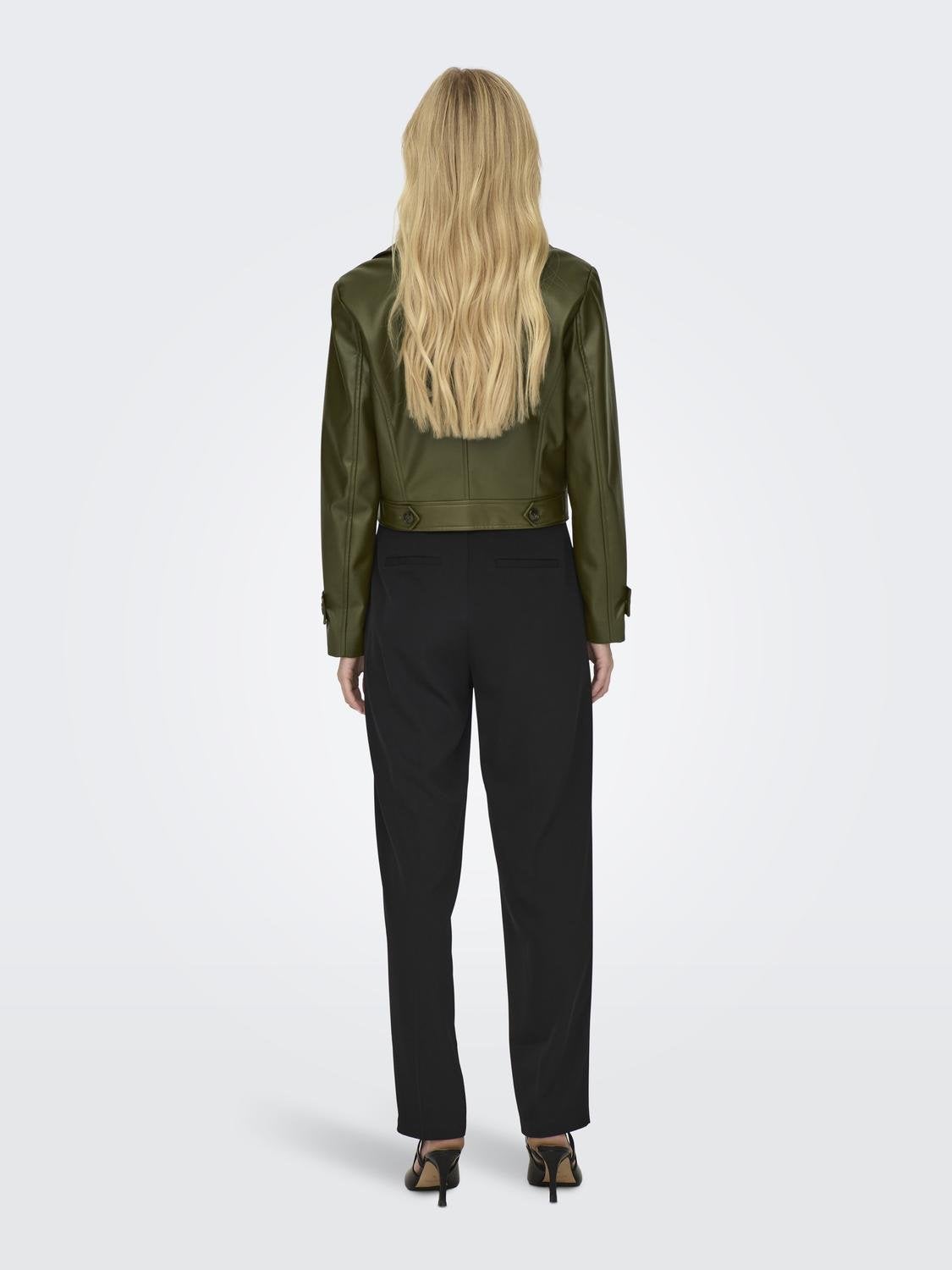 ONLKIM Kunstlederjacke Dark Olive