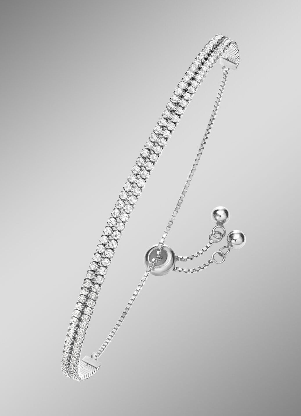 Elegantes doppelreihiges Armband mit synth. Zirkonia