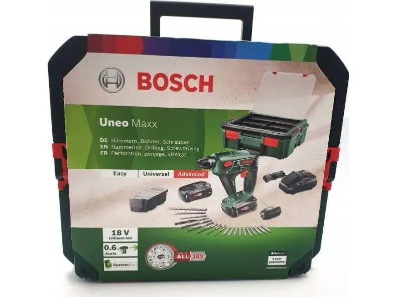 Bosch AKKUBOREHAMMER UNEO MAXX 18V 2X1,5 S-BOX