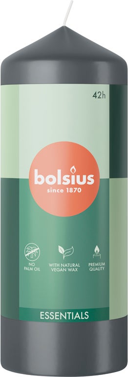 Bolsius stompkaars Essentials antraciet 42 uur D 5,8 H 15 cm
