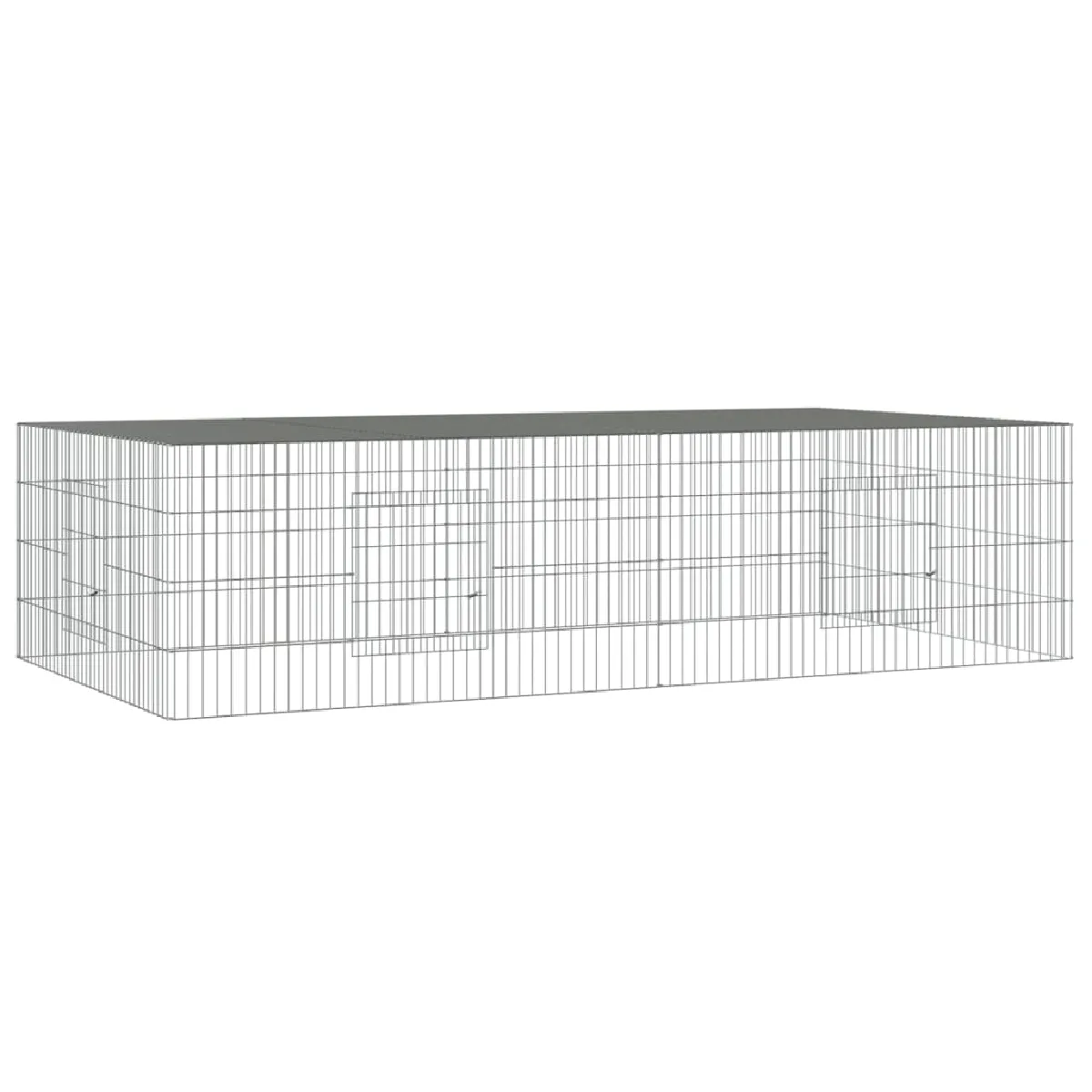 vidaXL Cage à lapin 2 panneaux 220x110x55 cm