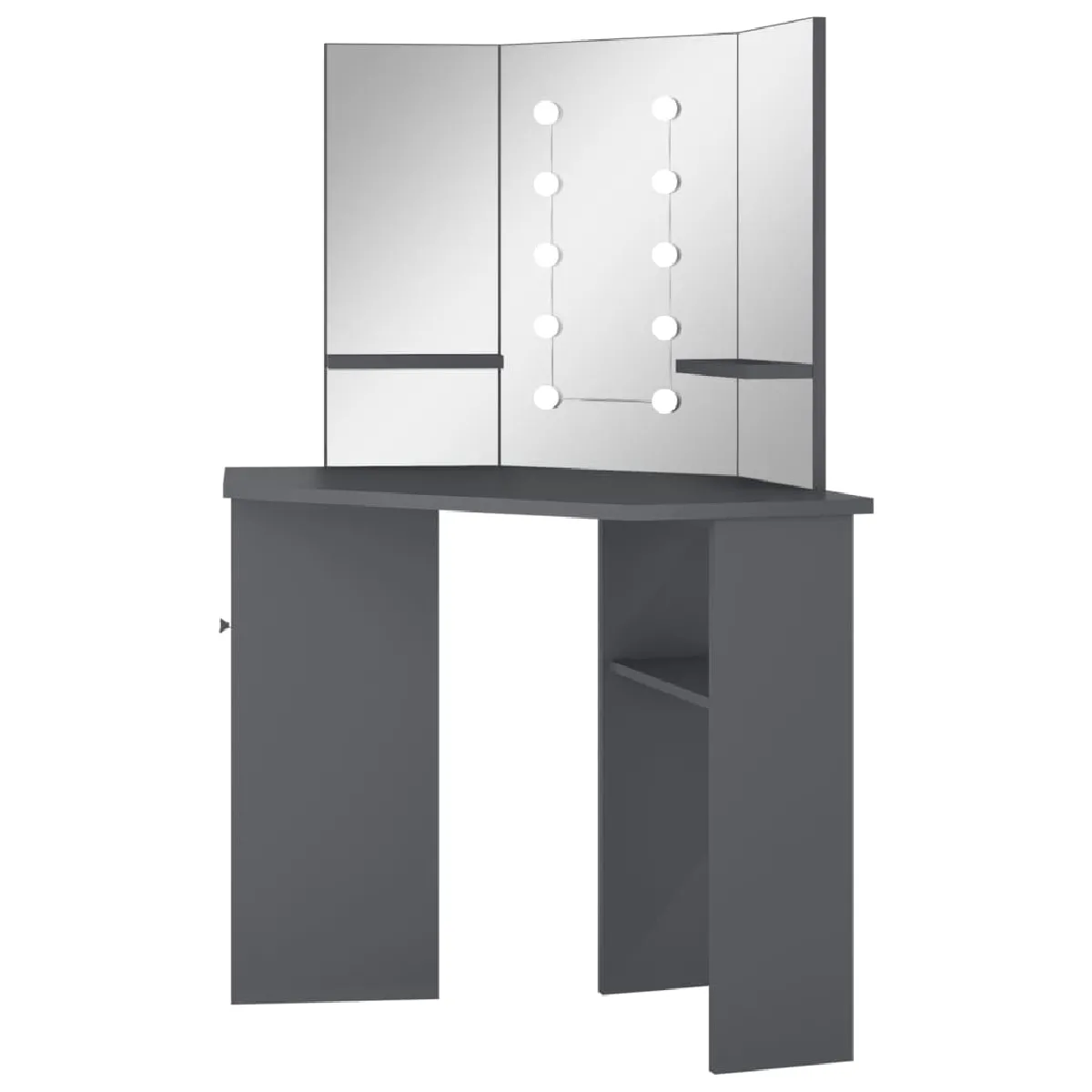 Coiffeuse d'angle Helloshop26 avec LED - 111 x 54 x 141,5 cm