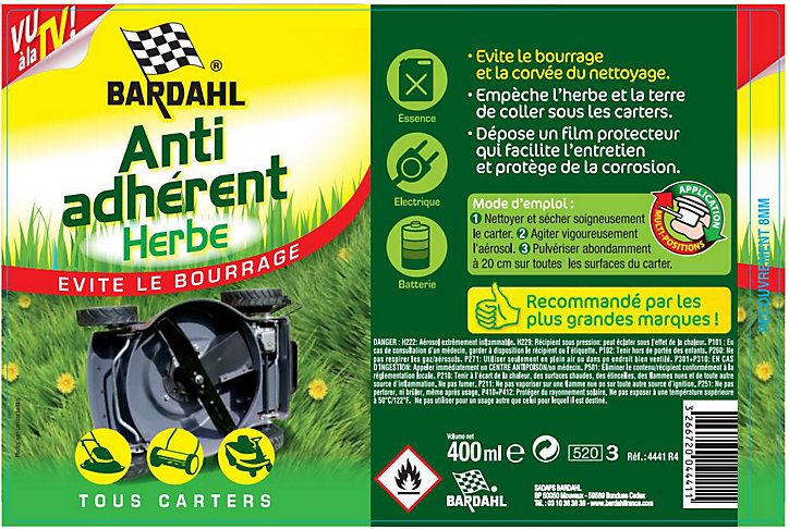 Huile Anti-adhérent herbe Bardahl 400ml