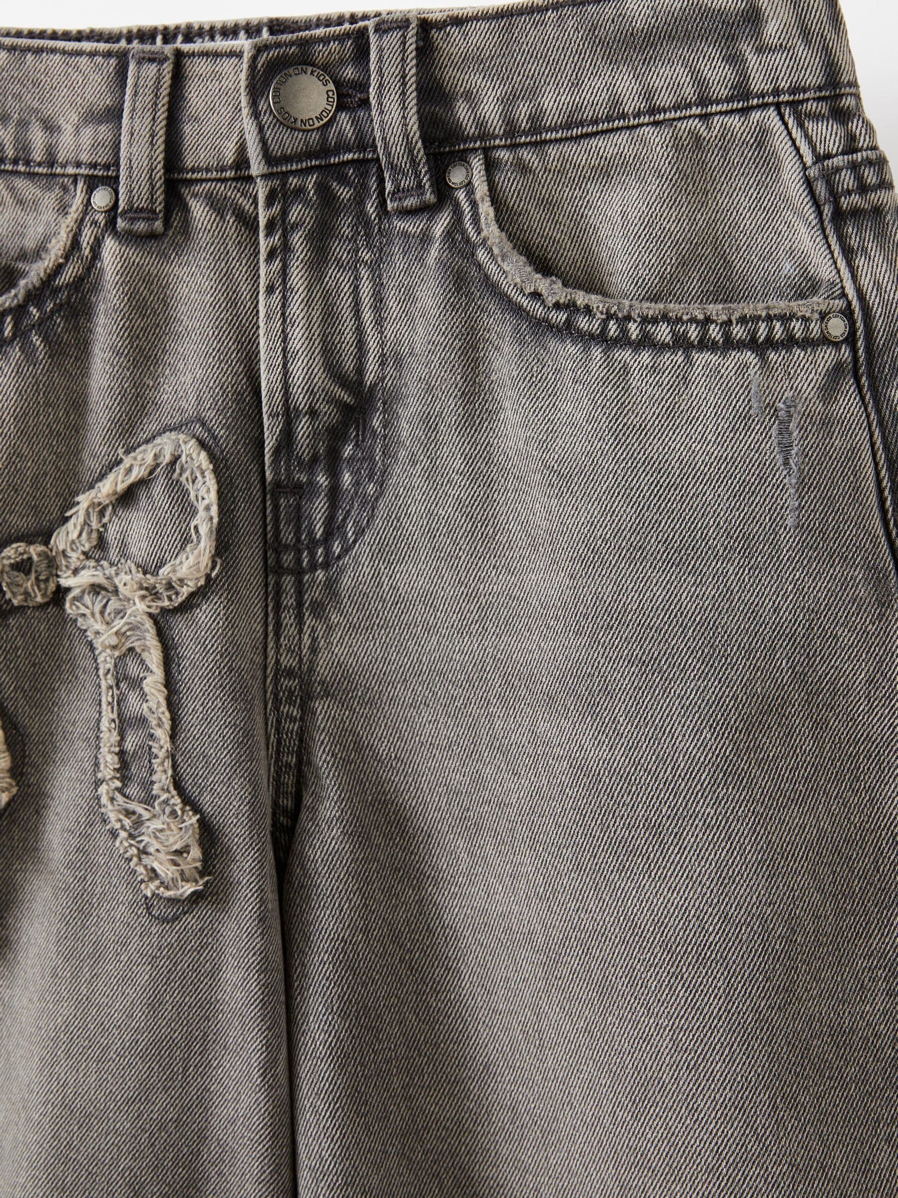 Grijs - Cotton On Embellished Super Wide Denim Jeans