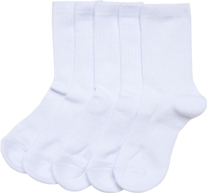 Urban Classics - Sport Socks Kids 5-Pack Sokken Kinderen - 31/34 - Wit