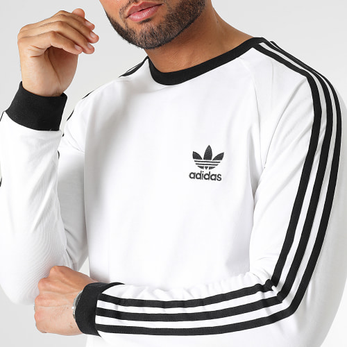 Tee Shirt Manches Longues A Bandes 3 Stripes GN3477 Blanc