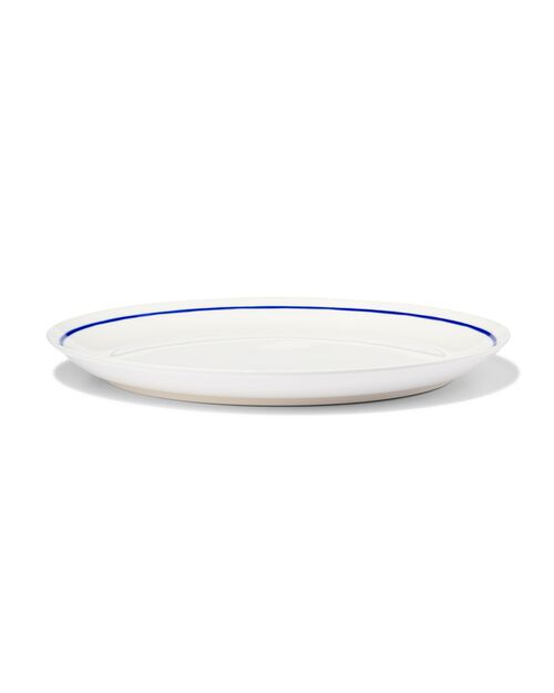 assiette plate Ø26cm - new bone blanc et bleu - vaisselle dépareillée