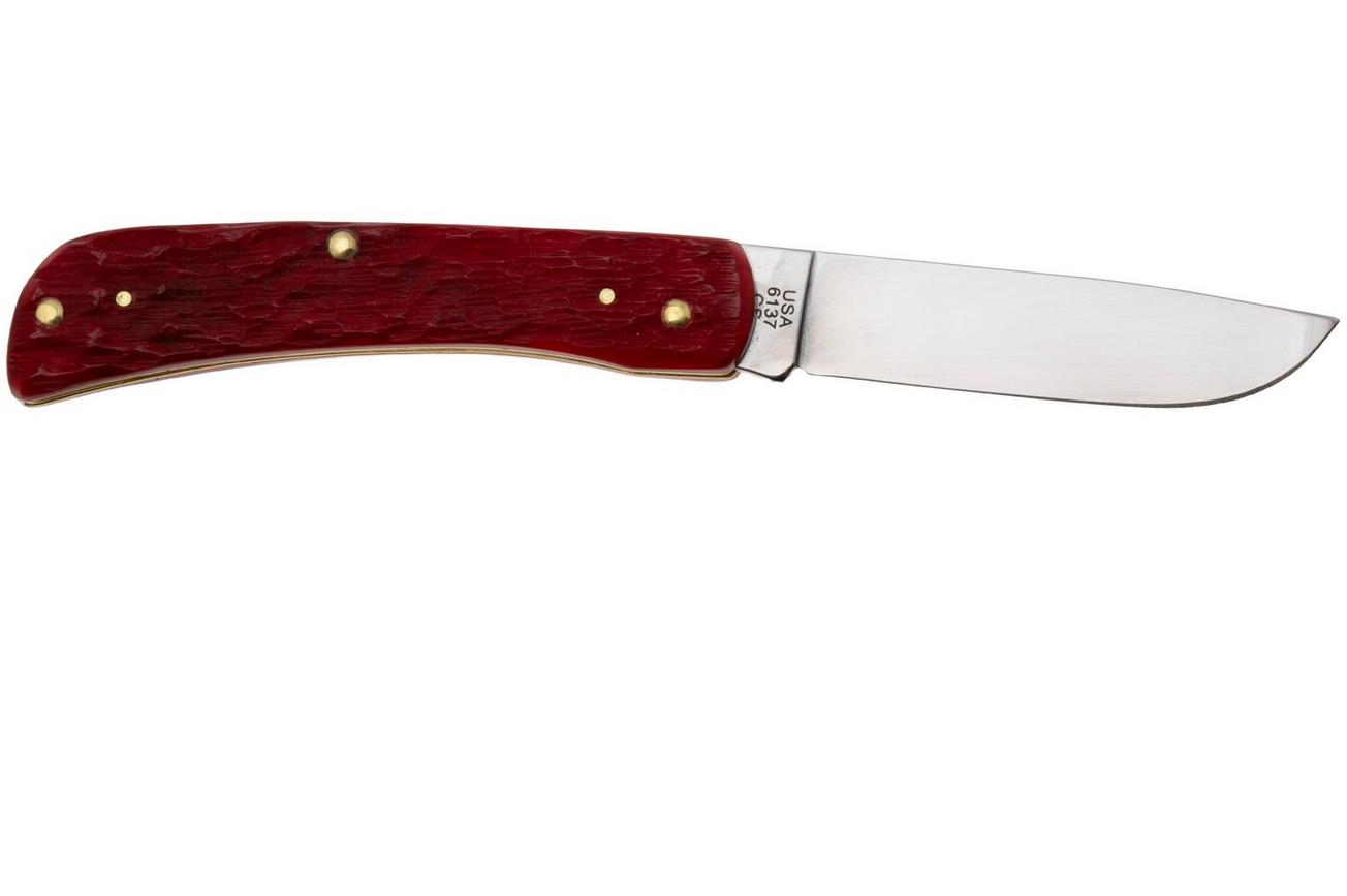 Case Sod Buster Jr Dark Red Bone, Peach Seed Jig, 31945, 6137 CS zakmes