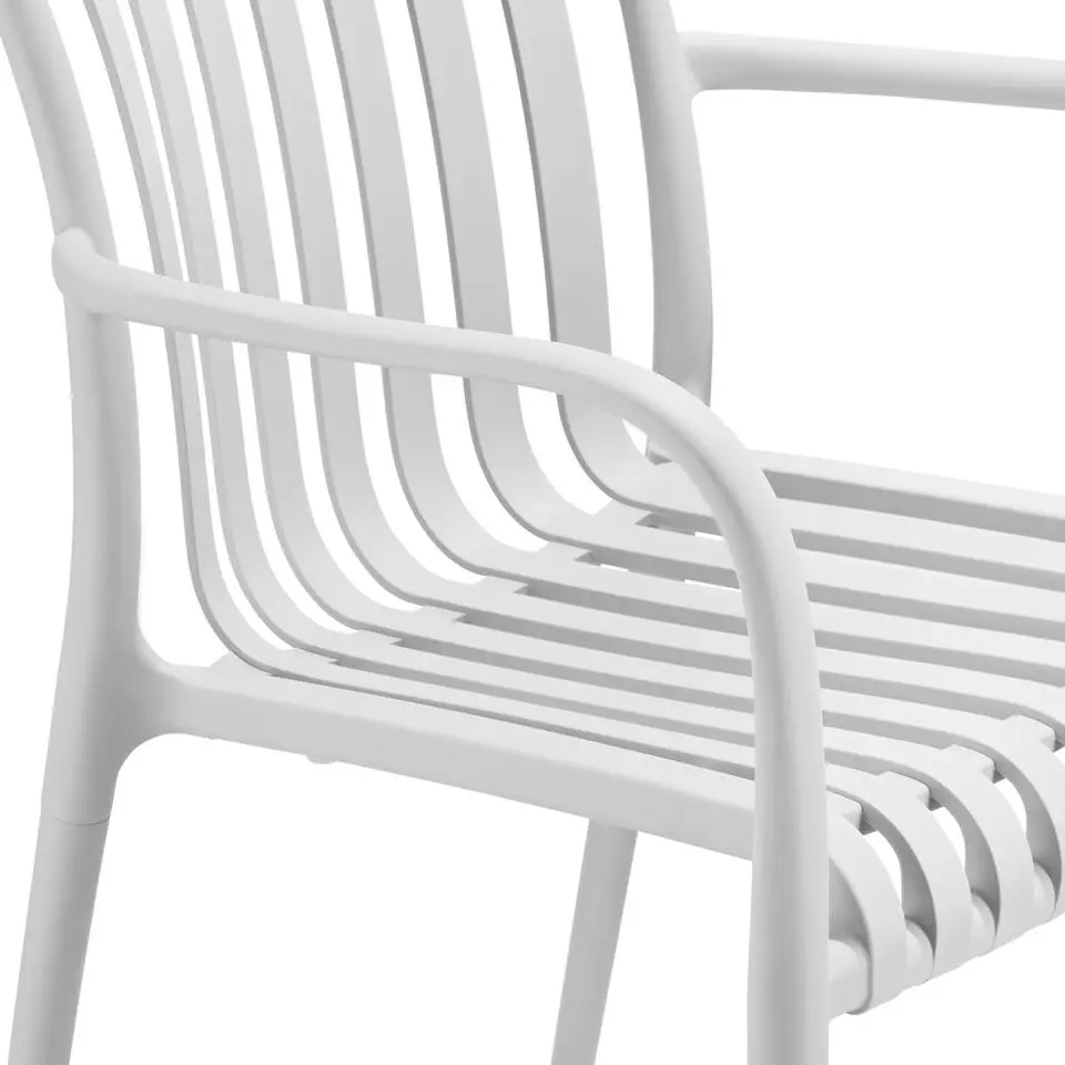 tectake Tuinstoelen Alcudia, weerbestendig, stapelbaar, Crème
