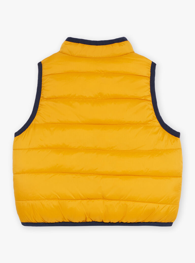 Doudoune sans manche miel jaune réversible