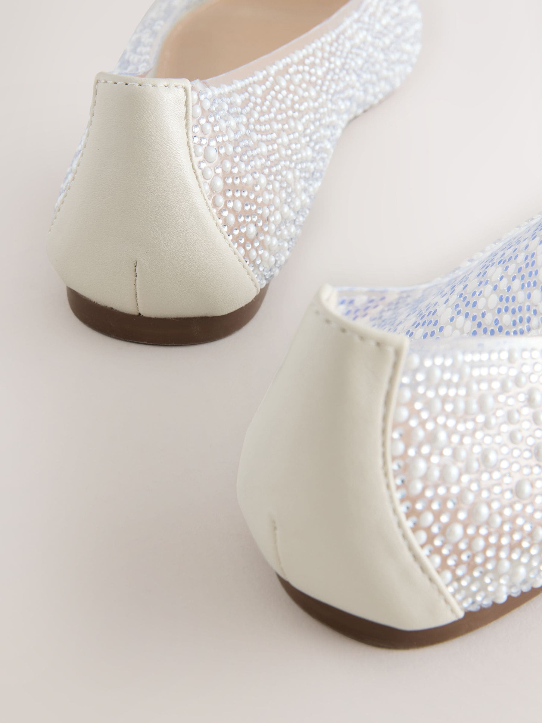 Metallic - Round Toe Jewel Vinyl Ballerinas