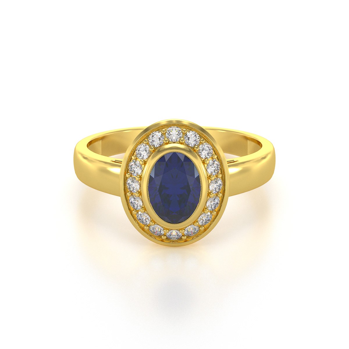 Bague ADEN ADEN Or 585 585 Jaune Saphir et diamants 2.788grs