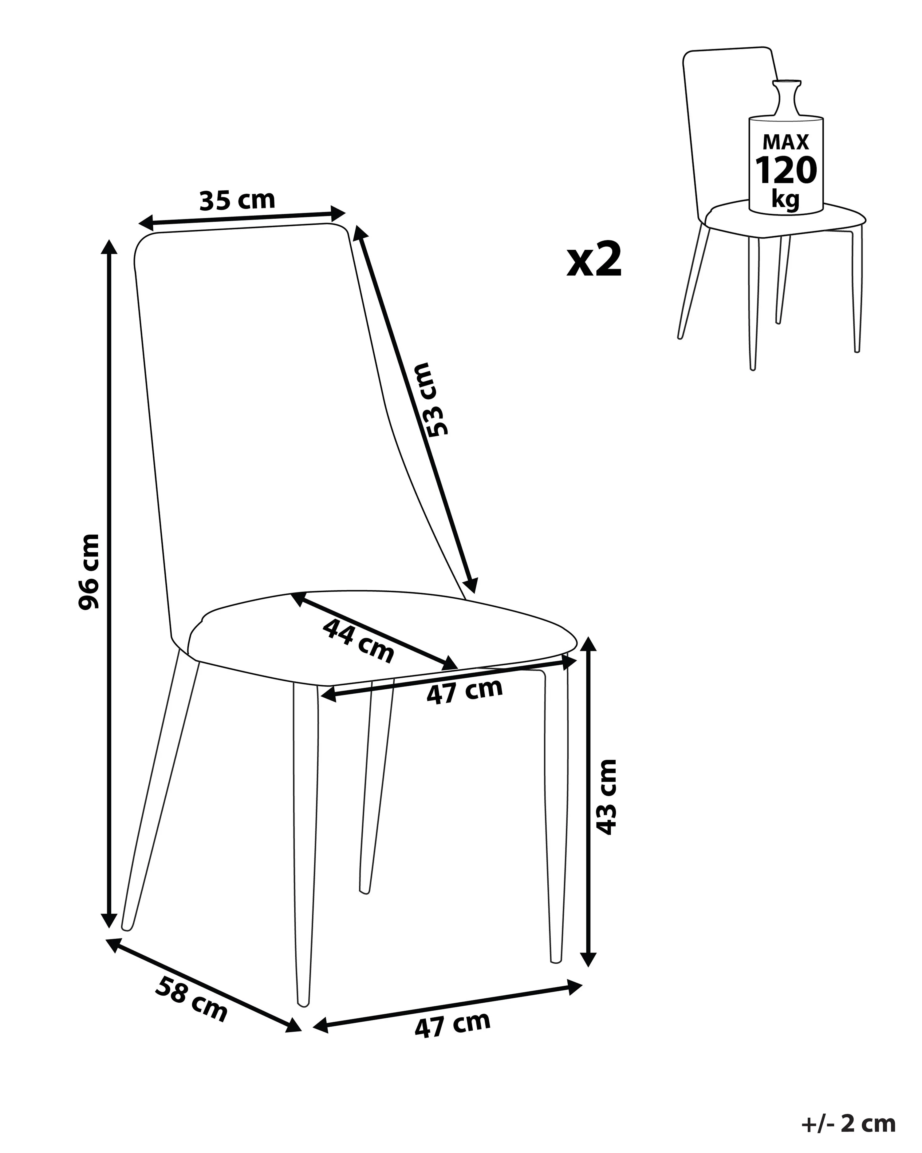 Set van 2 eetkamerstoelen CLAYTON Fluweel Smaragdgroen