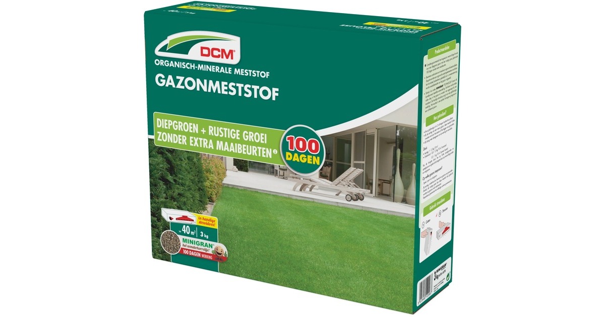 DCMGazonmeststof 3 kg  (Tot 40 m²)