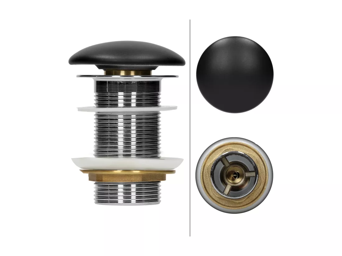 Vasque à poser en céramique lavabo avec garniture de vidange noir 550 x 420 mm