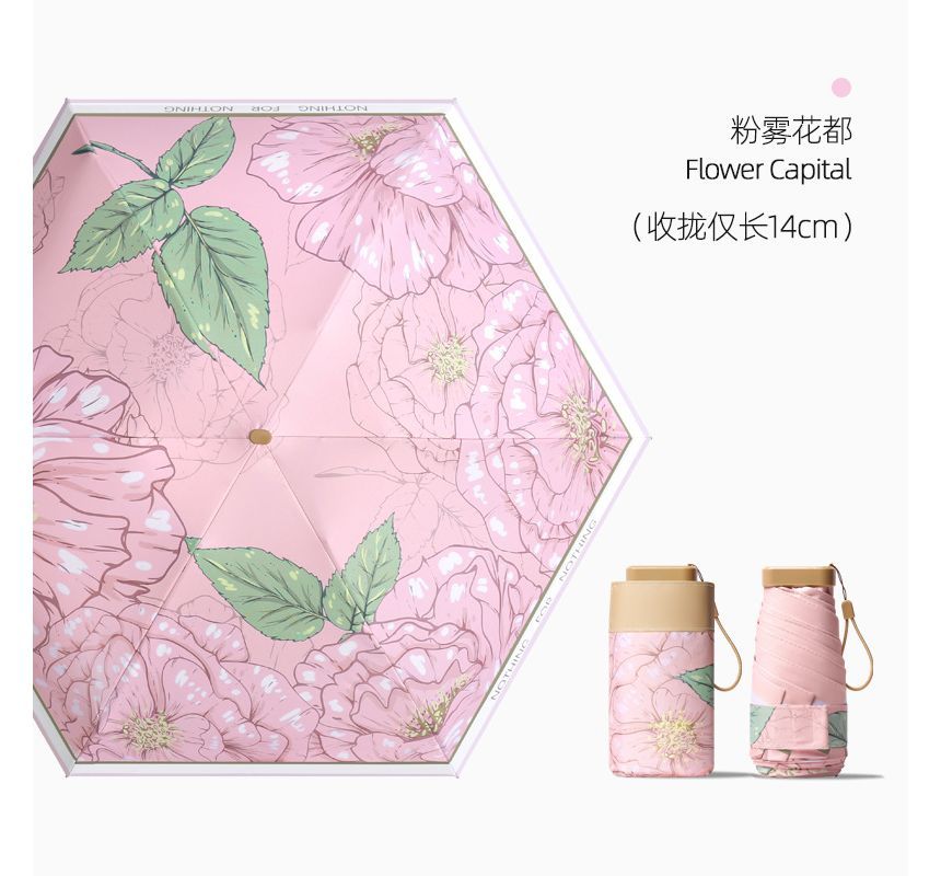 Fenmo - Compacte paraplu met bloemenmotief