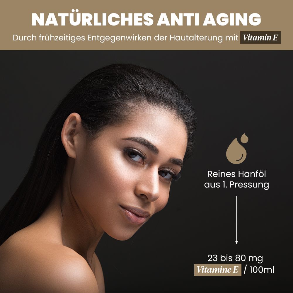 ARTE FIORI Bio Hanföl Gesicht kaltgepresst Vitamin E Retinol Öl Naturkosmetik