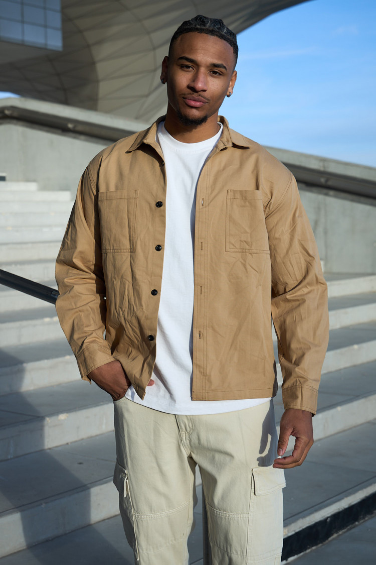 Chemise épaisse camel