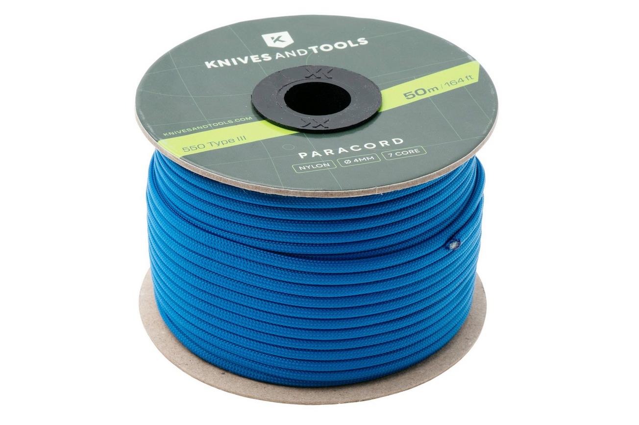 Knivesandtools 550 Paracord Type III, Blue, 164ft (50 m)
